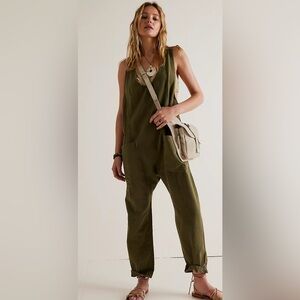 We The Free High Roller Jumpsuit Moss Overalls XS